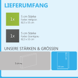 Schallabsorber aus Basotect ® G+ / 2 x Wandbild 82,5x55 cm Akustik Element Schalldämmung (Hellgrün + Granitgrau)