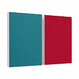 Schallabsorber aus Basotect ® G+ / 2 x Wandbild 82,5x55 cm Akustik Element Schalldämmung (Petrol + Bordeaux)