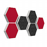 6 absorbers honeycomb form made of Basotect ® G+ each 300 x 300 x 70mm &quote;Colore&quote; ANTHRACITE and BORDEAUX