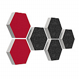 6 absorbers honeycomb form made of Basotect ® G+ each 300 x 300 x 70mm &quote;Colore&quote; ANTHRACITE and BORDEAUX