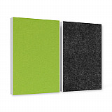 Schallabsorber aus Basotect ® G+ / 2 x Wandbild 82,5x55 cm Akustik Element Schalldämmung (Anthrazit + Hellgrün)