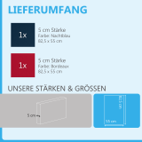 Basotect ® G+ sound absorber / 2 x wall object 82.5x55 cm acoustic element sound insulation (dark blue + bordeaux)