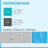 Schallabsorber aus Basotect ® G+ / 2 x Wandbild 82,5x55 cm Akustik Element Schalldämmung (Türkis + Granitgrau)