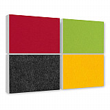 Sound absorber made of Basotect ® G+ / 4 x wall objects 82,5x55cm acoustic element sound insulation (Set 29)