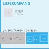 Wall object squares 9 pieces sound insulation, WHITE - sound absorber - elements made of Basotect ® G+