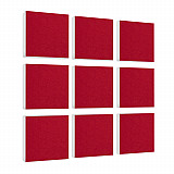 Wall object squares 9 pieces sound insulation, BORDEAUX - sound absorber - elements made of Basotect ® G+