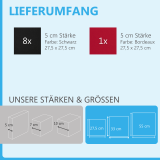 Wall objects squares 9-pcs. sound insulation made of Basotect ® G+ / sound absorber - elements - Set 08