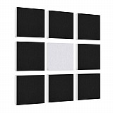 Wandbild Quadrate 9-tlg. Schalldämmung aus Basotect ® G+ / Schallabsorber - Elemente - Set 10