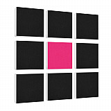 Wandbild Quadrate 9-tlg. Schalldämmung aus Basotect ® G+ / Schallabsorber - Elemente - Set 16