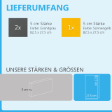 Sound absorber set Colore made of Basotect G+< 3 elements > granite grey + sunny yellow