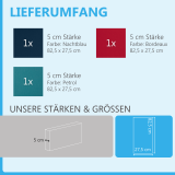 Sound absorber set Colore made of Basotect G+< 3 elements > dark blue + petrol + bordeaux