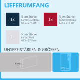 Sound absorber set Colore made of Basotect G+< 3 elements > dark blue + bordeaux + white