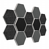 12 honeycomb absorbers made of Basotect ® G+ / &quote;Colore&quote; BigPack / 4 each 300 x 300 x 30/50/70mm Set01