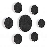 7 Acoustic sound absorbers made of Basotect ® G+ / Circular Colore-Set anthracite - anthracite