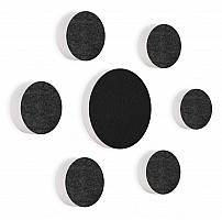 7 Acoustic sound absorbers made of Basotect ® G+ / Circular Colore-Set anthracite - black