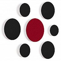 7 Acoustic sound absorbers made of Basotect ® G+ / Circular Colore-Set black - bordeaux