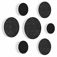 7 Acoustic sound absorbers made of Basotect ® G+ / Circular Colore-Set black - anthracite