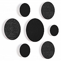 7 Akustik Schallabsorber aus Basotect ® G+ / Kreis Colore-Set Schwarz + Anthrazit