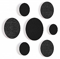 7 Acoustic sound absorbers made of Basotect ® G+ / Circular Colore-Set black - anthracite