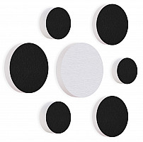 7 Acoustic sound absorbers made of Basotect ® G+ / Circular Colore-Set black - white