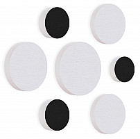 7 Acoustic sound absorbers made of Basotect ® G+ / Circular Colore-Set black - white