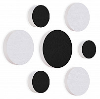 7 Acoustic sound absorbers made of Basotect ® G+ / Circular Colore-Set black - white