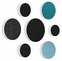 7 Acoustic sound absorbers made of Basotect ® G+ / Circular Multicolore-Set 01
