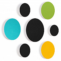 7 Acoustic sound absorbers made of Basotect ® G+ / Circular Multicolore-Set 02