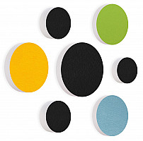 7 Acoustic sound absorbers made of Basotect ® G+ / Circular Multicolore-Set 05