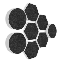 AUDIO SKiller 8 Sound Absorber Set LEVEL UP made of Basotect G+® with acoustic felt in anthracite/acoustic improvement for gamers, streamers, YouTuber