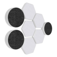 AUDIO SKiller 8 Sound Absorber Set LEVEL UP made of Basotect G+® with acoustic felt in anthracite+white/acoustic improvement for gamers, streamers, YouTuber