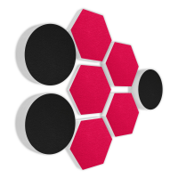 AUDIO SKiller 8 Sound Absorber Set LEVEL UP made of Basotect G+® with acoustic felt in black+fuchsia/acoustic improvement for gamers, streamers, YouTuber