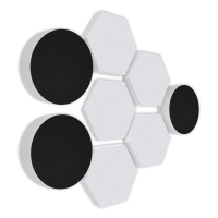 AUDIO SKiller 8 Sound Absorber Set LEVEL UP made of Basotect G+® with acoustic felt in black+white/acoustic improvement for gamers, streamers, YouTuber