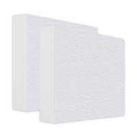 AUDIO SKiller 2 Sound Absorber Elements Level UP Square made of Basotect G+® with acoustic felt in white/acoustic improvement for gamers, streamers, Youtuber
