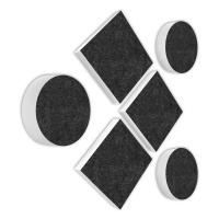 AUDIO SKiller 6 Sound Absorber Set Level UP made of Basotect G+® with acoustic felt in anthracite/acoustic improvement for gamers, streamers, Youtuber