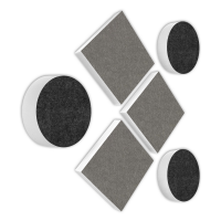 AUDIO SKiller 6 Sound Absorber Set Level UP made of Basotect G+® with acoustic felt in anthracite & granite gray/acoustic improvement for gamers, streamers, Youtuber