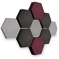 Edition LOFT Honeycomb - 9 absorbers made of Basotect ® - Colour: Platinum + Anthracite + Blackberry