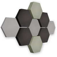 Edition LOFT Honeycomb - 9 Absorber aus Basotect ® - Farbe: Platinum + Anthracite + Denim