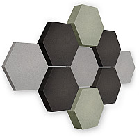 Edition LOFT Honeycomb - 9 Absorber aus Basotect ® - Farbe: Platinum + Anthracite + Concrete