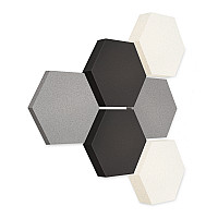 Edition LOFT Honeycomb - 6 absorbers made of Basotect ® - Colour: Platinum + Anthracite + snow