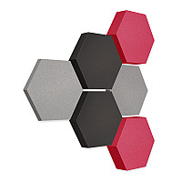 Edition LOFT Honeycomb - 6 Absorber aus Basotect ® - Farbe: Platinum + Anthracite + Magenta