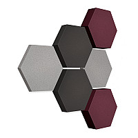 Edition LOFT Honeycomb - 6 Absorber aus Basotect ® - Farbe: Platinum + Anthracite + Blackberry