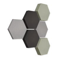 Edition LOFT Honeycomb - 6 Absorber aus Basotect ® - Farbe: Platinum + Anthracite + Concrete
