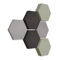 Edition LOFT Honeycomb - 6 absorbers made of Basotect ® - Colour: Platinum + Anthracite + Concrete