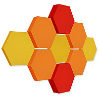 Edition LOFT Honeycomb - 9 absorbers made of Basotect ® - Colour: Bibo + Juice + Red Pepper