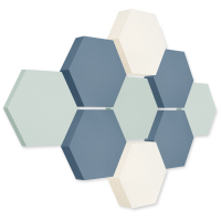 Edition LOFT Honeycomb - 9 absorbers made of Basotect ® - Colour: Aqua + Scandic + Snow