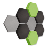 Edition LOFT Honeycomb - 8 absorbers made of Basotect ® - Colour: Platinum + Anthracite + Lime