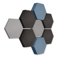 Edition LOFT Honeycomb - 8 absorbers made of Basotect ® - Colour: Platinum + Anthracite + Scandic