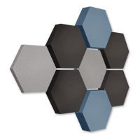 Edition LOFT Honeycomb - 8 Absorber aus Basotect ® - Farbe: Platinum + Anthracite + Scandic