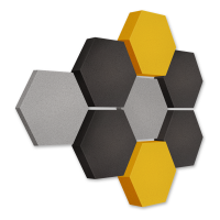 Edition LOFT Honeycomb - 8 absorbers made of Basotect ® - Colour: Platinum + Anthracite + Bibo